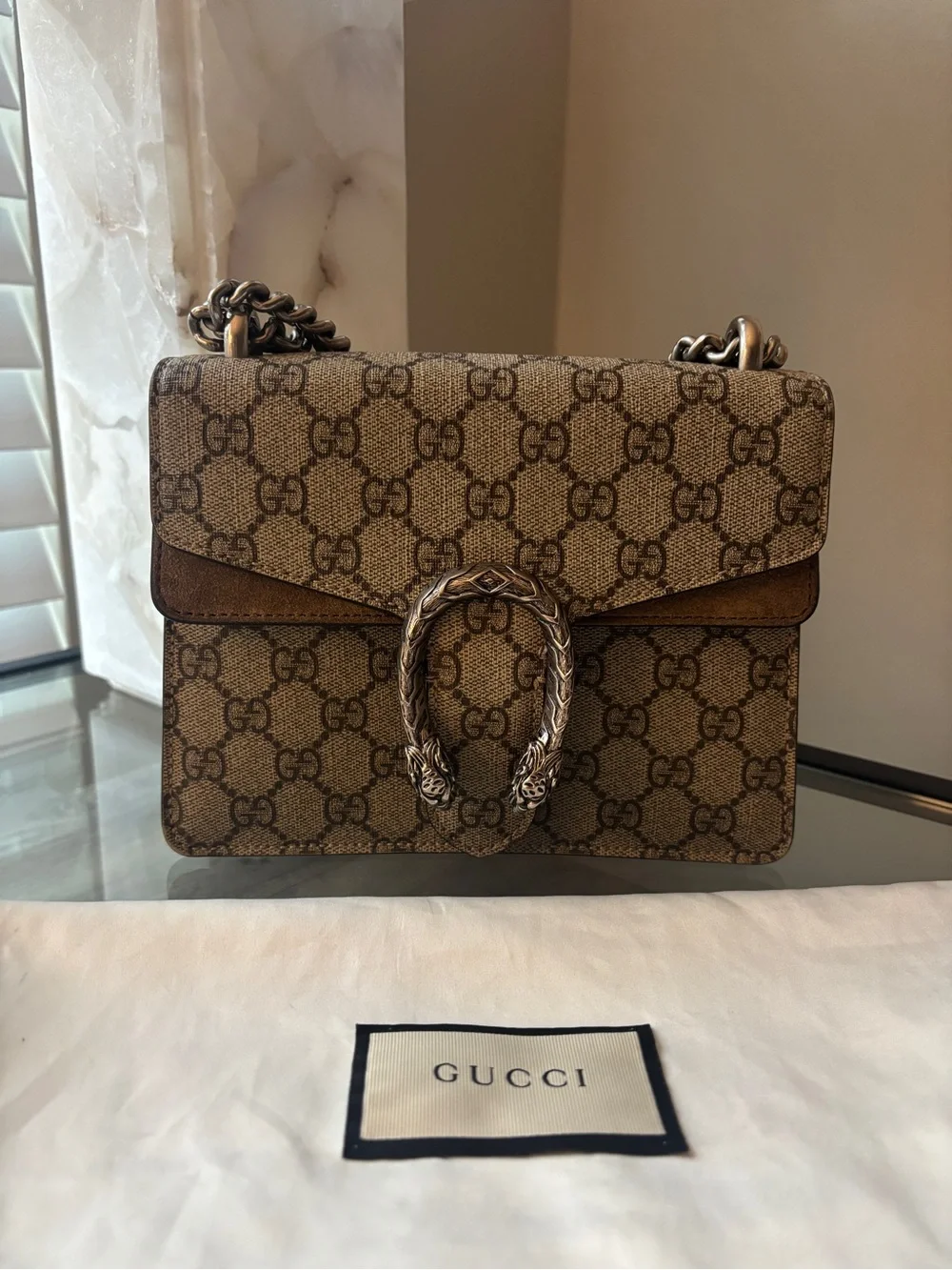 Gucci GG Supreme Mini Dionysus in Beige - Authentic
